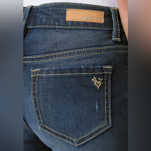 NEW / Justice Distressed Classic Denim Shorts - Picture 3 of 5